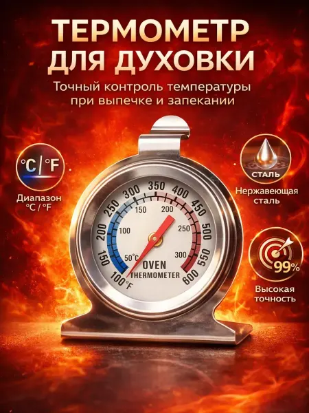December time Термометр для духовки (аналоговый, стрелочный)