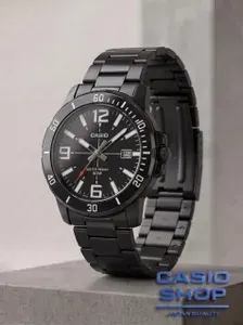 Мужские японские наручные часы Casio MTP-VD01B-1B с гарантией