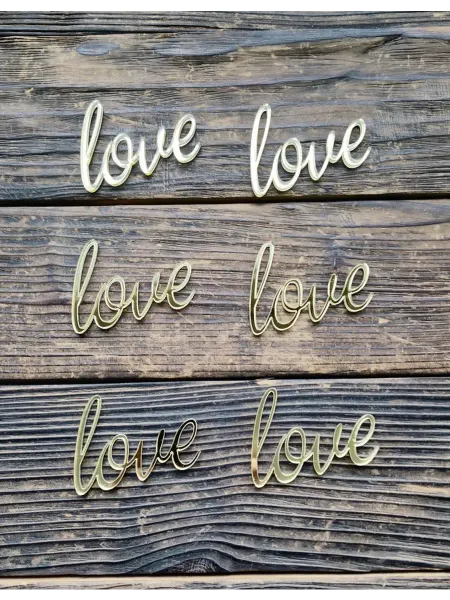 Decolazer Топпер на торт Love золотой акрил