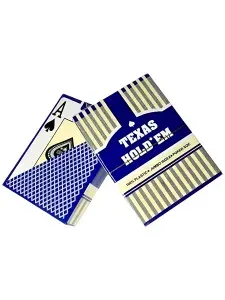 Карты игральные пластиковые, 54 штуки,Texas Holdem, синяя рубашка
