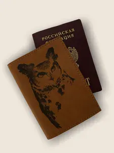 Чехол для паспорта женской кожаный с рисунком совы KAZA