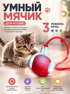Игрушка для кошек интерактивная, мячик-дразнилка
