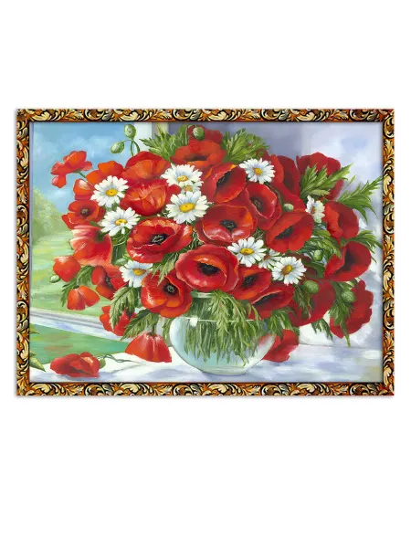 Decorshop Картина в раме на стену "Цветы в вазе"