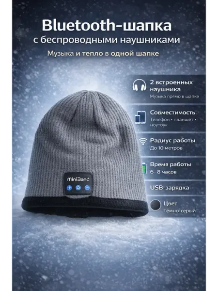 Bluetooth шапка со встроенными наушниками CO&LIN