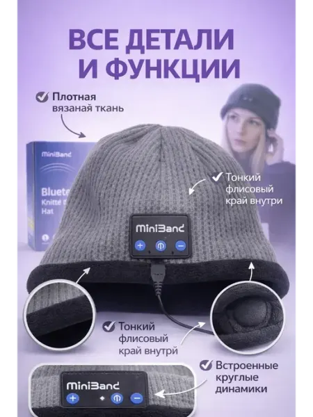 Шапка с Bluetooth-наушниками ДУНЯ81
