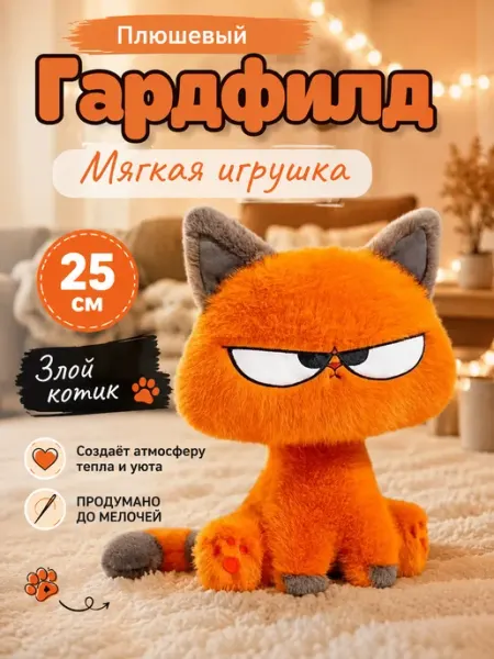 Мягкая плюшевая игрушка Кот сидячий 25 см