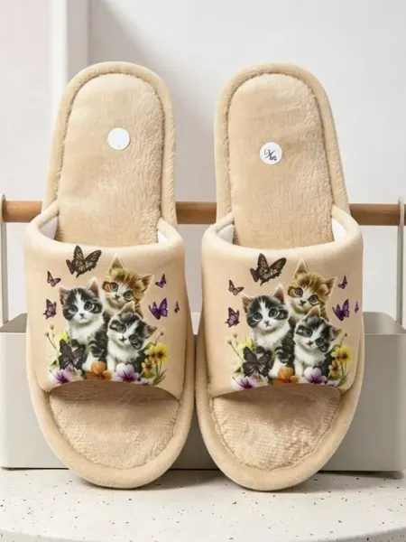 Домашние тапочки с открытыми носом MIE STORE