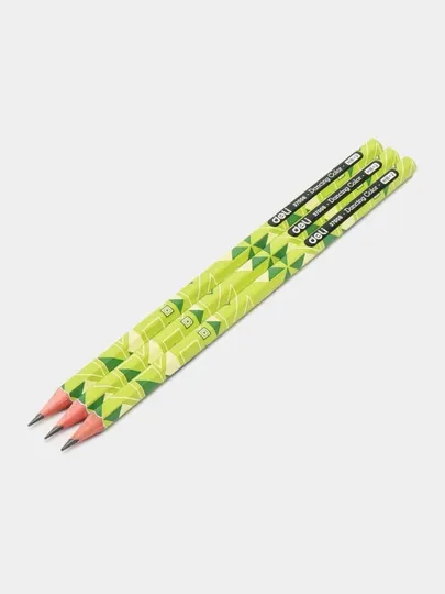 Карандаш Deli E37006, черный, 3 шт