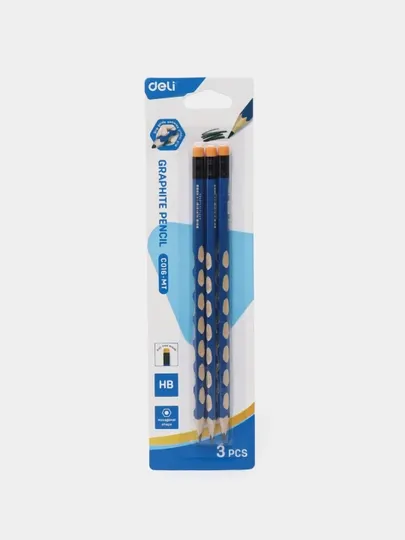 Карандаш Deli HB EC016-MT, 3 шт