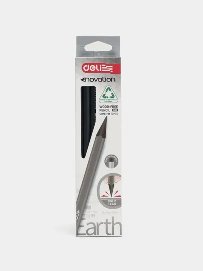 Карандаш чернографитный пластиковый HB Deli ENOVATION EC076-HB
