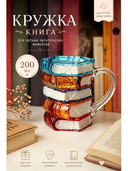 Кружка книга для кофе