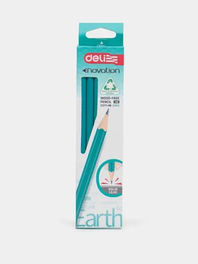 Карандаш чернографитный пластиковый HB Deli ENOVATION EC077-HB по 12 шт