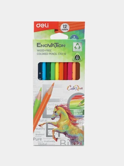 Цветные карандаши Deli EC113-12, 12 штук