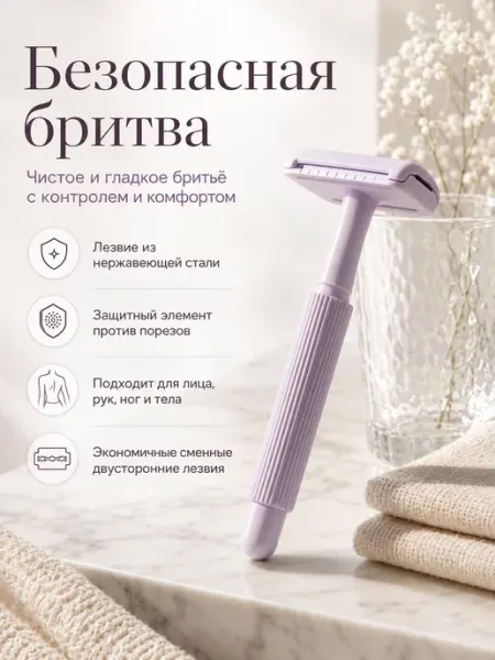 Женская безопасная бритва для тела с двусторонним лезвием