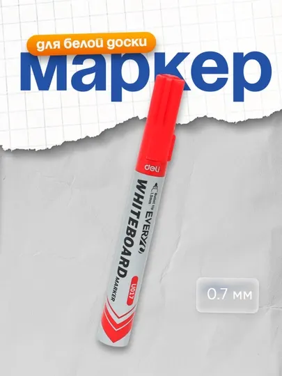 Маркер для белой доски, красный, EU017-RD Deli