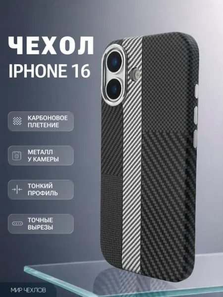 Чехол на iPhone 16 принт Mir chehlov