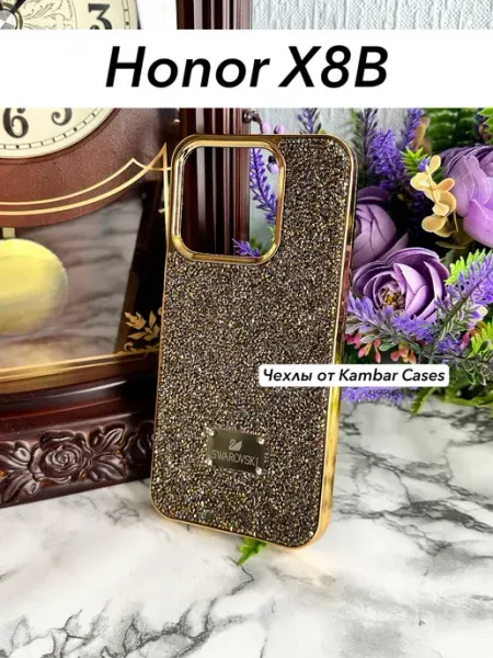 Чехол на телефон Honor X8B с кристаллами Swarovski Kambar cases