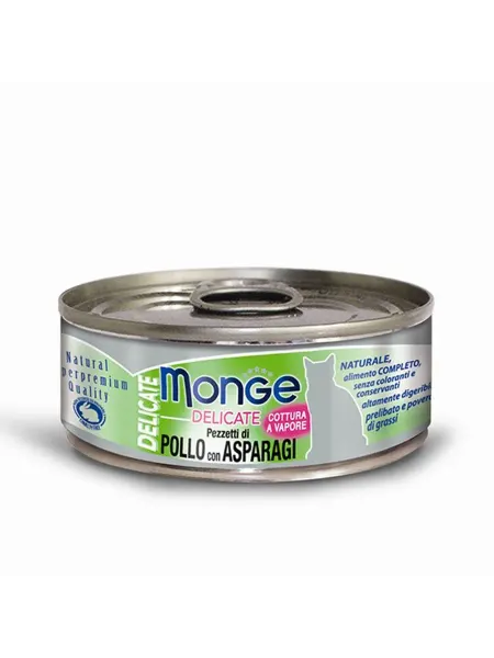 Консервы для кошек Monge Delicate нежные кусочки курицы 80гр