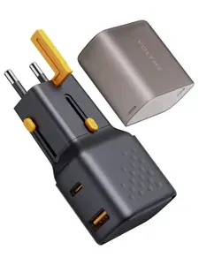 Зарядное устройство VOLTME Vito 35CA GaN Travel Adapter 35 Вт W, блок питания USB A + Type C, PD 3.0 / Быстрая зарядка для телефона, смартфона, сетевой адаптер, черный