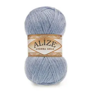 Пряжа для вязания Angora Gold Alize 1 моток (550 м, 100 гр), цвет 221 светло-джинсовый меланж