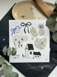 Виниловые стикеры без резки 10 10см, стикеры в ежедневник, merleryn