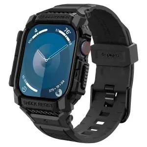 Чехол с ремешком Spigen на Apple Watch 10 46mm (ACS08604) Rugged Armor Pro / Спиген Чехол с ремешком для Эпл Вотч 10 Черный Матовый