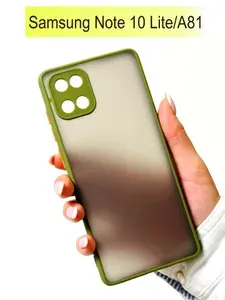 Samsung Note 10 Lite A81 Нот 10 Лайт А81 матовый пластиковый чехол (Хаки) кант