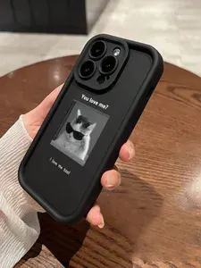 Чехол на Айфон 11 / iPhone 11 черный с Кот силиконовый удароПрочный