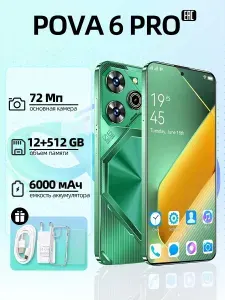 Смартфон Смартфон Pova 60 Pro12+512GB CN 12/512 ГБ, Nano-SIM, eSIM, темно-зеленый