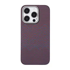 Чехол для iPhone 15 Pro Keephone Kevilar Simba Magsnap / Чехол для айфона 15 Про с магсейф / Красный, синий