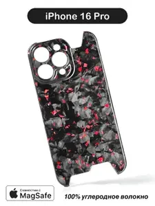 Карбоновый чехол iPhone 16 Pro - кованый карбон, глянцевый (FG-RUBIN)