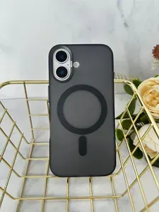 Чехол для iPhone 16 / айфон 16 / Черный с кольцом магсейф magsafe rock