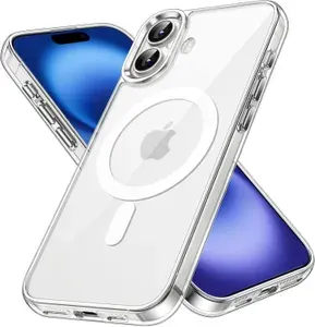 ZAZPOL Чехол прозрачный для iPhone 16 / айфон 16 магнитный, совместимый с MagSafe (магсейф), противоударный