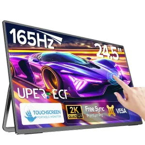 UPERFECT 24.5" Монитор портативный сенсорный игровой Umax25 Touch 2K 2560x1440, 165 Гц, IPS, IPS, 2560x1440 2K, 165 Гц, темно-коричневый