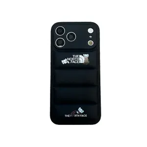 Чехол силиконовый дутый пуховик North Face iPhone 17 Pro Max черный