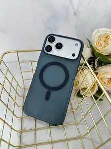 Чехол для iPhone 17 Pro / айфон 17 про / Темно-синий матовый с кольцом магсейф magsafe light / ультратонкий пластик