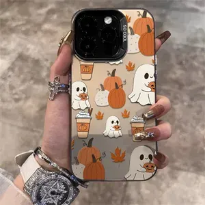Чехол на Айфон 17 Pro / iPhone 17 Pro /Айфон 17 Про чёрный с маленький призрак силиконовый ударопрочный