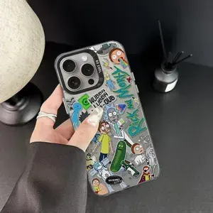 Чехол на Айфон 17 Pro / iPhone 17 Pro /Айфон 17 Про фиолетовый с мультяшный персонаж силиконовый ударопрочный