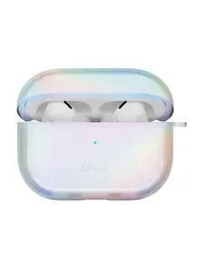 Чехол Uniq для Airpods Pro 2 , Iridescia с голографическим покрытием, с карабином, перламутровый