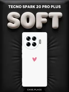 Чехол на Tecno Spark 20 Pro Plus Soft Touch с принтом "Одно сердечко"