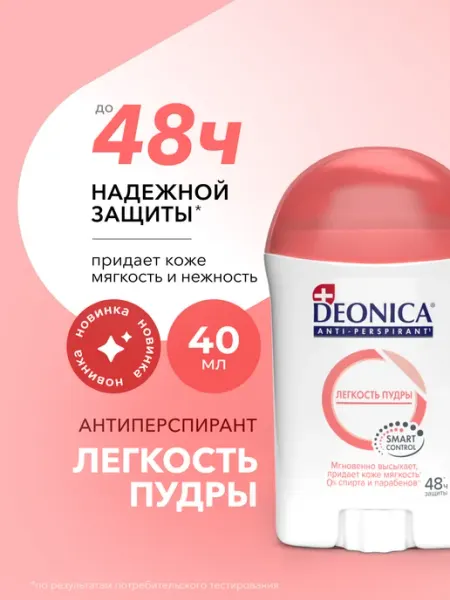 DEONICA Дезодорант антиперспирант женский твердый стик 40 мл