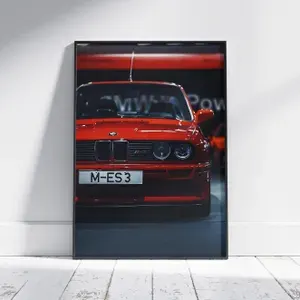 Плакат на стену для интерьера Культовые машины (BMW E30 M3 6) - Постер по легендарным и классическим ретро автомобилям формата А4 (21x30 см)