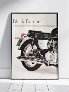 Плакат на стену для интерьера Авто и Мото (Хонда CB450 Блэк Бомбер - Honda CB450 Black Bomber) - Постер по транспорту формата A4 (21x30 см)