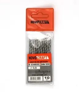 Сверло по метaллу 3,5 мм Novocraft Sand средняя серия, DIN 338, уп. 10 шт.