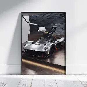 Плакат на стену для интерьера Спорткар (Aston Martin Valkyrie 8) - Постер по спортивным гоночным машинам автомобилям формата А3 (30x42 см)
