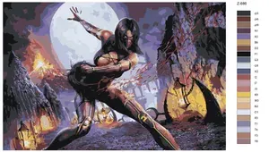 Картина по номерам Z686 "Мелина- Мортал Комбат(Mortal Combat) 40х60