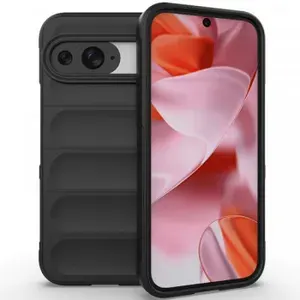 Flex Silicone Противоударный чехол для Google Pixel 9 / 9 Pro с защитой камеры и микрофиброй