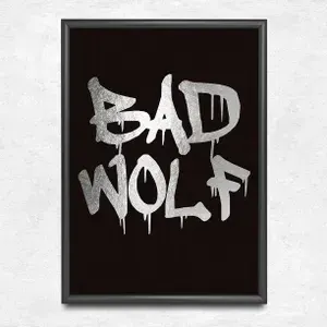 Постер Доктор Кто / Плакат Doctor Who. Bad Wolf. Постер интерьерный для детской, гостиной, спальни, кабинета. Минимализм