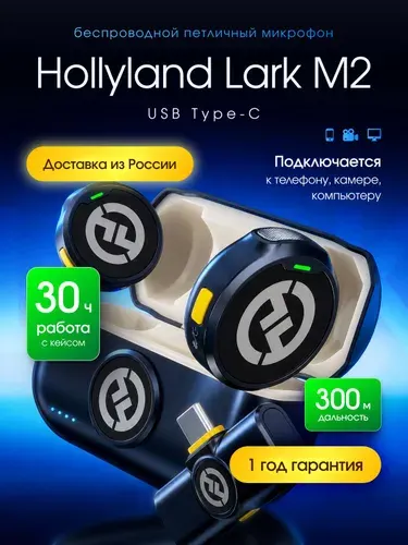 Петличный микрофон Hollyland Lark M2 USB Type-C от официального реселлера CAPSLOCKS