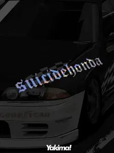 Suicidehonda - JDM Голографическая наклейка на автомобиль Аниме
